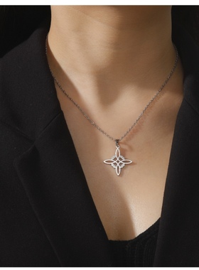 X20新品 爱尔兰结十字架项链 欧美流行四方镂空合金吊坠潮流项饰