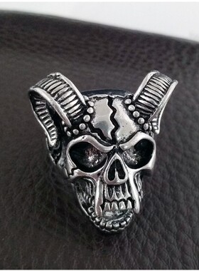 欧美风饰品撒旦恶魔骷髅男士戒指