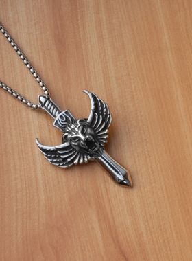 新品配饰欧美男士首饰品动物系列狮子造型项链朋克