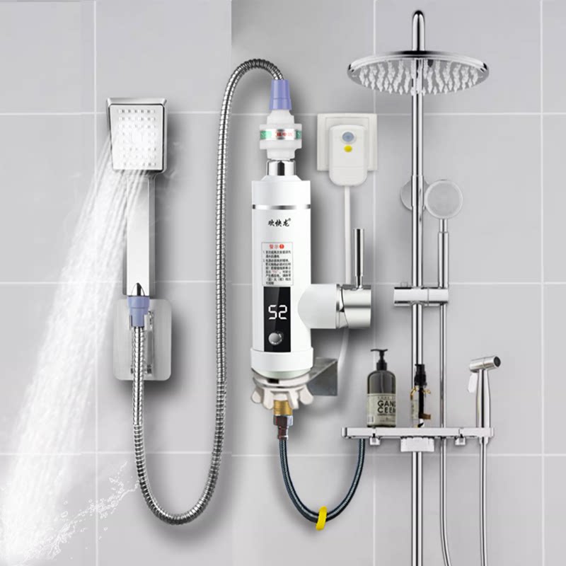 Instant hot knob for temperature adjustment and constant temperature bathing