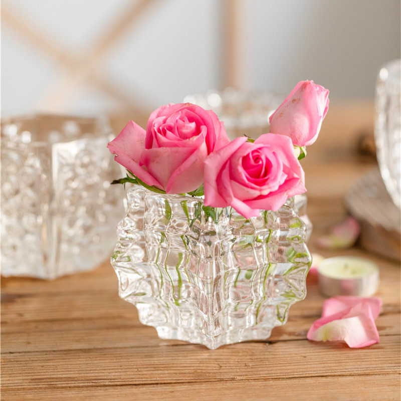 厚实透明日式手工玻璃烛台烛光晚餐桌面摆件小花瓶绿植鲜花,淘宝优惠券,粉丝福利购,淘宝优惠卷