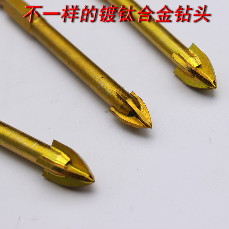 硬质合金陶瓷十字钻六角柄玻璃钻头大理石磁砖镀钛水泥墙壁开孔器-图1