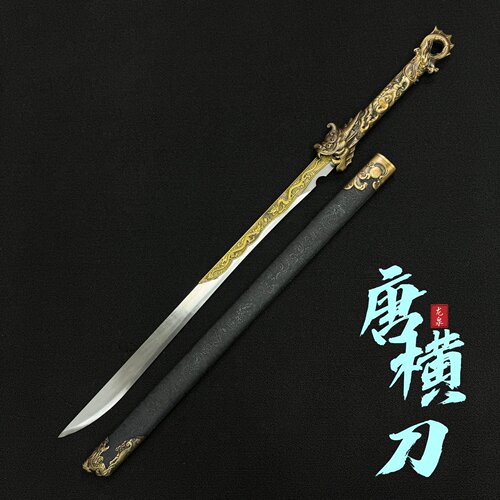 锦衣卫唐横刀绣春砍高锰钢一体刀具武术防身冷兵器未开刃 - 图0