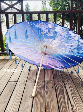 古装伞花城cos红伞汉服拍照道具伞古典中国风装饰伞古风流苏伞