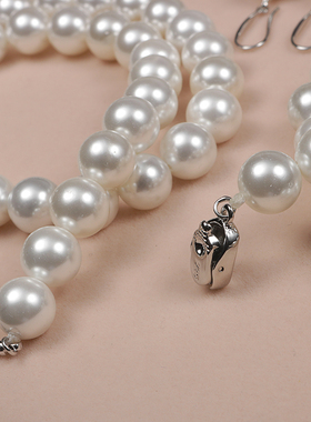 贝珠项链10mm白色三件套送妈妈