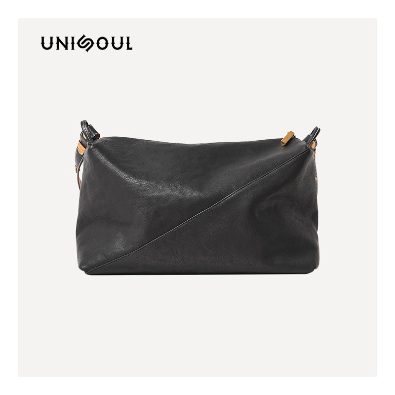 unisoul经典黑系列男包潮牌斜挎包 UNISOUL男士包袋