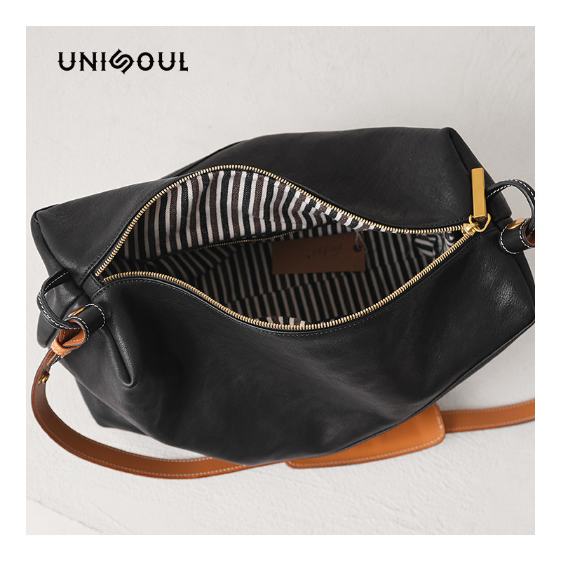 unisoul经典黑系列男包潮牌斜挎包 UNISOUL男士包袋