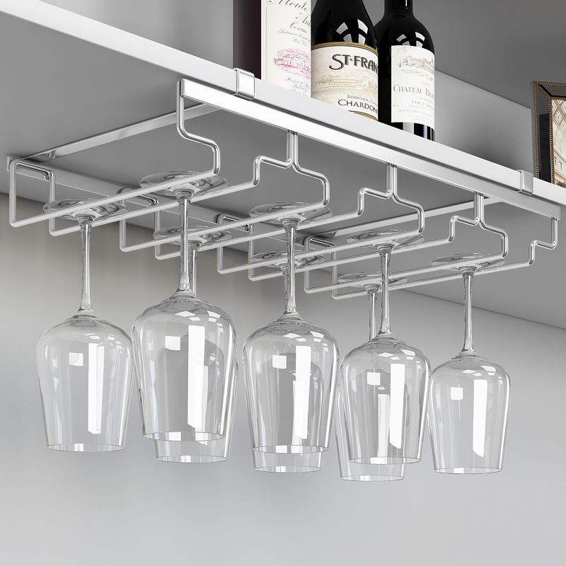免打孔不锈钢304悬挂酒杯架家用红酒架摆件红酒杯挂架高脚杯倒挂,淘宝优惠券,粉丝福利购,淘宝优惠卷