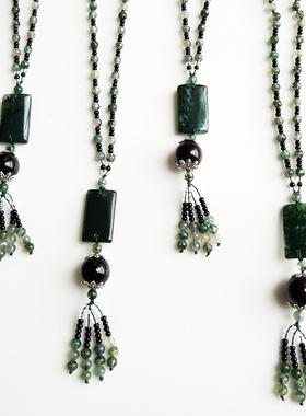 沛孚天然玛瑙水草无事牌推出项链