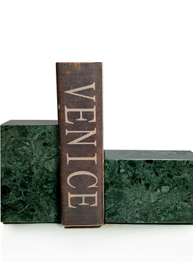 大理石书档书靠书立摆件 书房样板房售楼处软装摆件