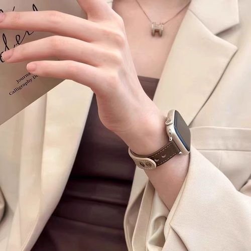 适用华为fit3手表表带皮质双扣拼色华为fit4表带运动fit2/1表带 - 图2