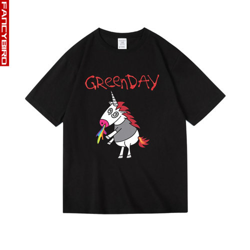 美国朋克独角兽greenday绿日摇滚周边衣服纯棉短半袖T恤男中性夏 - 图1
