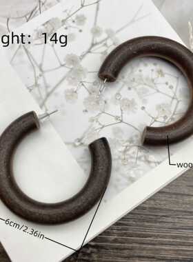 椰壳木珠长项链耳环手镯套装