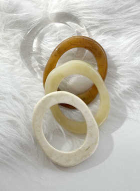 咖色多边形半透明手环饰小众