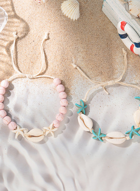 海洋风卡通贝壳项链可调节项链