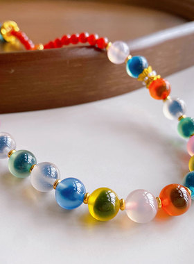 糖心手串高级感红色转运手链