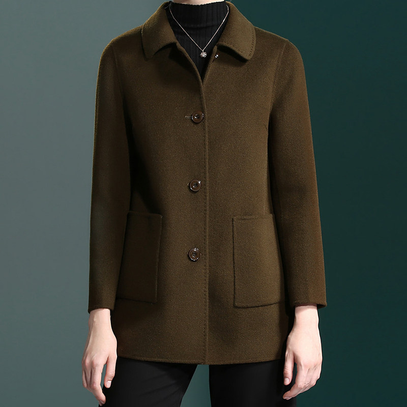 中年双面呢外套2020秋冬羊绒大衣 依香瑞裳服饰中老年女装