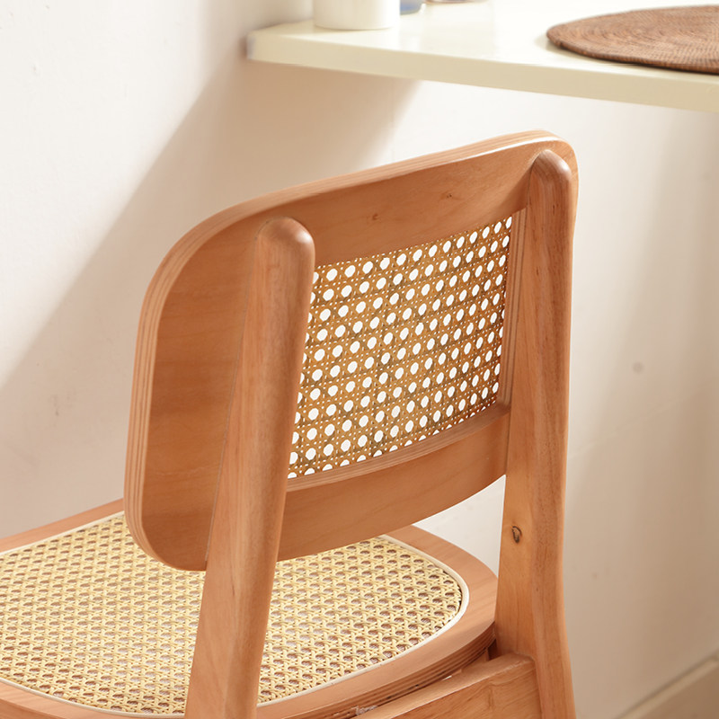 北欧实木吧台椅家用岛台椅侘寂风椅子藤编吧椅酒吧椅高脚靠背凳子,淘宝优惠券,粉丝福利购,淘宝优惠卷