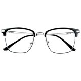 Черно -рамные очки рама миопии, полуфрейм -очки, мужские модели не устали, чтобы предотвратить синий свет, наблюдая за мобильными телефонами, не причиняя вреда глазам