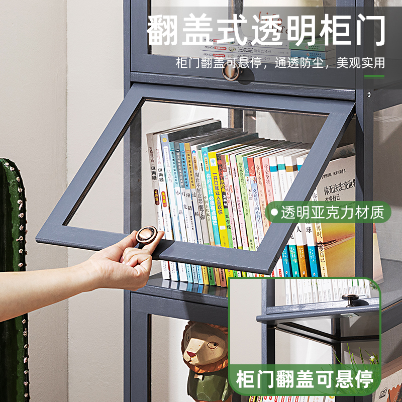 书架置物架落地书柜子阅读架儿童家用客厅简易多层储物实木收纳柜 - 图2