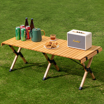 Outdoor folding table Egg Rolls Table Camping Equipped with a complete range of items table and chairs Portable picnic picnic camping trips