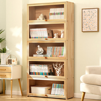 Solid Wood Bookshelves Bookcase Shelve Shelves Floor Home Children Living Room Multilayer Simple Toy Containing Cabinet Leaning Against Wall