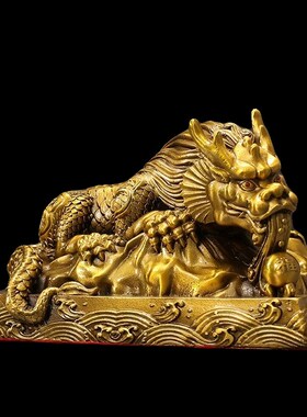 速发全黄铜吐水吸关兽蚣蝮镇避水瑞兽玄水酒柜办公桌装饰摆件神水