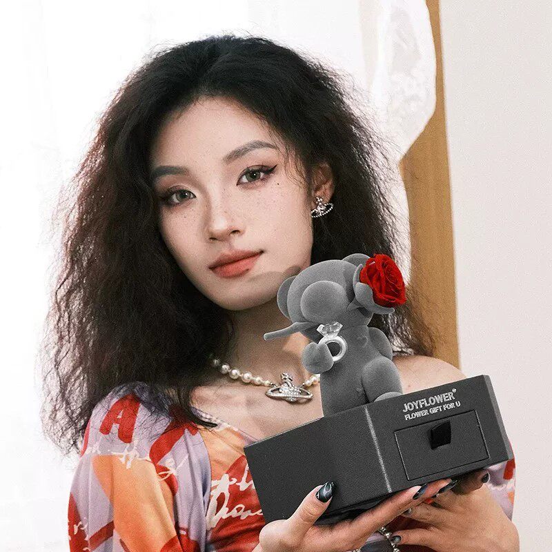 【七夕礼物】Joyflower小熊憨憨永生花玫瑰花高级感生日送女朋友