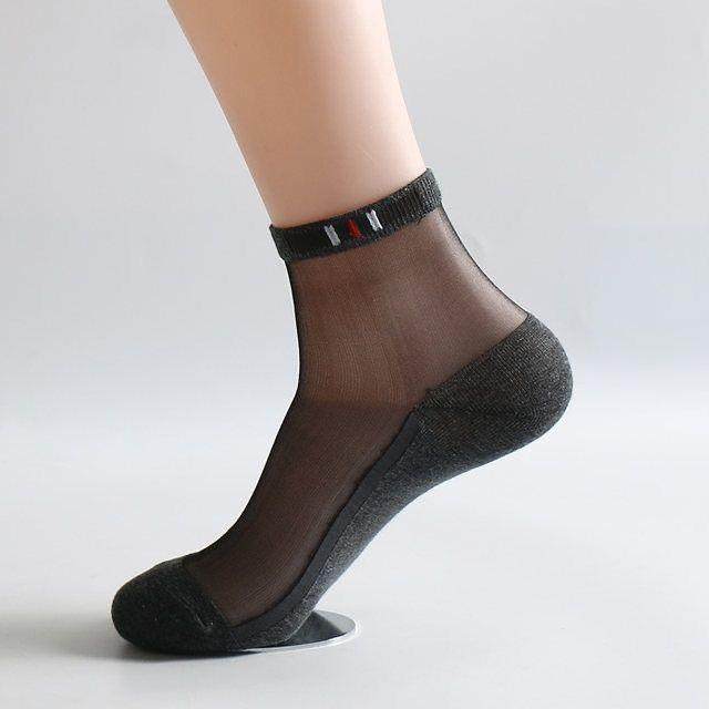 薄款袜子男秋冬季中筒丝袜商务男士丝光袜防滑纯棉底玻璃冰丝男袜,淘宝优惠券,粉丝福利购,淘宝优惠卷