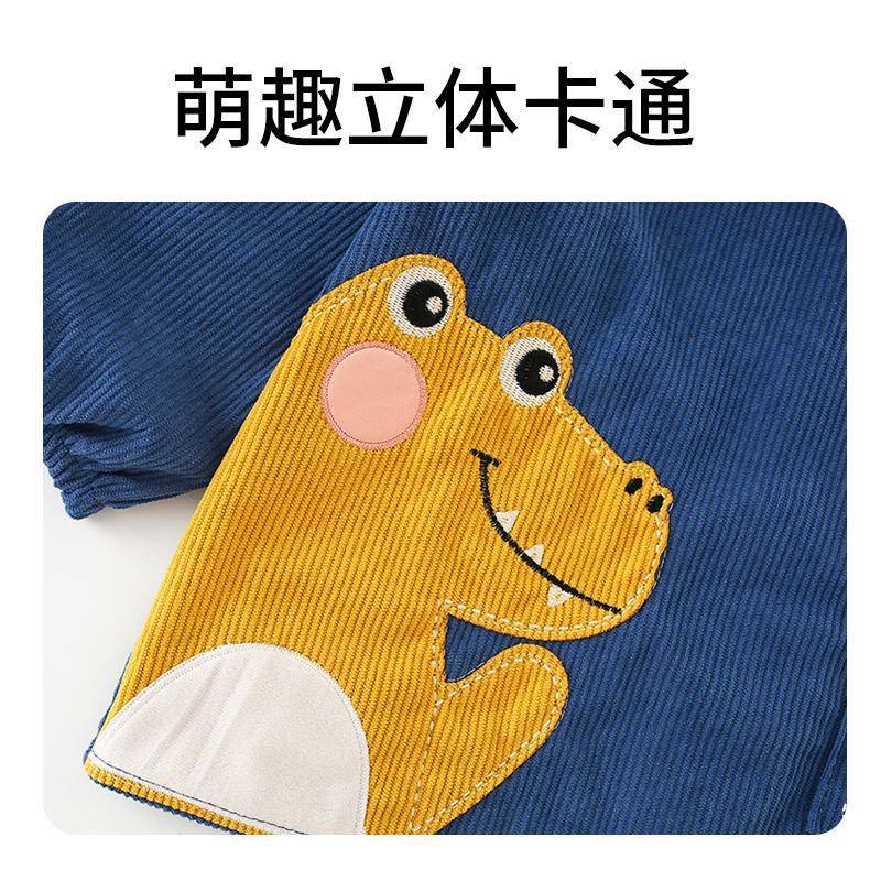 Baby smock, children's waterproof anti-fouling protective clothing, autumn and winter baby boy's back-to-back eating apron, corduroy baby bib