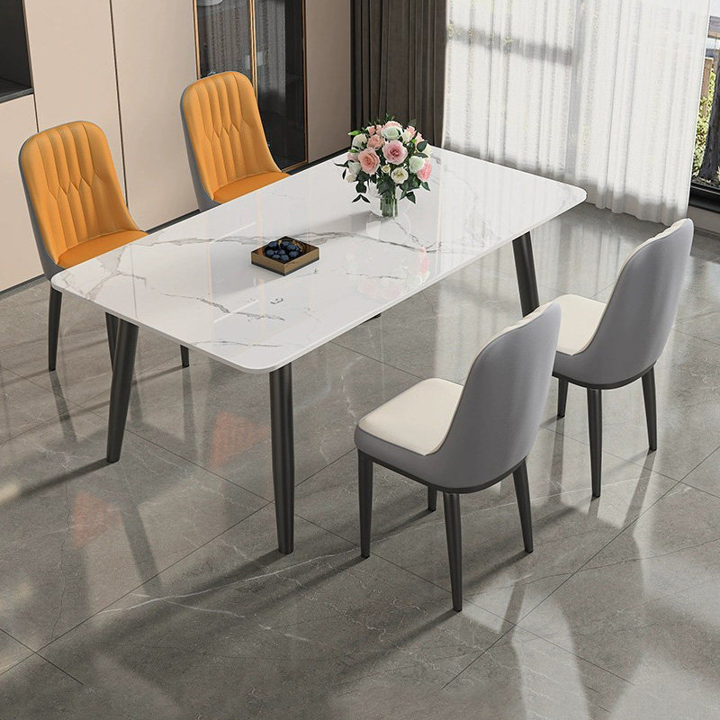 速发岩桌餐桌202新款家用小户型简奢意式轻约长方形餐板椅子组合,淘宝优惠券,粉丝福利购,淘宝优惠卷