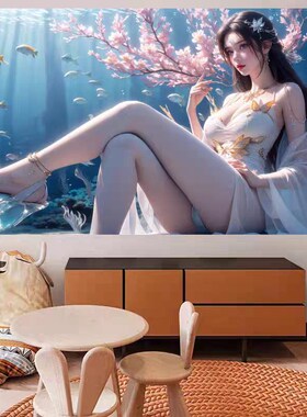 速发斗破苍穹挂画二次元美装饰画小医仙萧炎云韵电竞房房间壁画
