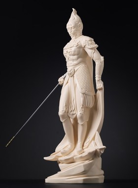 速发郑陶忠人瓷摆件《齐天大圣像》佛像斗战胜佛神话建物