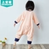 Shangbao Mai mùa thu mới cho trẻ em đồ ngủ một mảnh chống đá cho bé bộ đồ ngủ chống mát nhà dịch vụ khóa kéo dài tay - Áo liền quần bộ khủng long bé trai Áo liền quần
