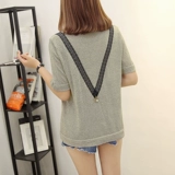 Летняя одежда, трикотажная базовая приятная телу тонкая футболка с коротким рукавом, коллекция 2023, популярно в интернете