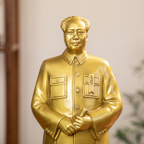 毛主席工艺品家居雕塑像摆件毛泽东客厅装饰品时尚铜像纯全铜礼品 - 图2