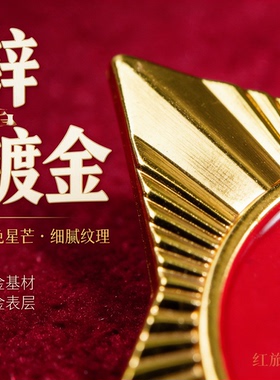 锌合金五角星红色纪念徽章