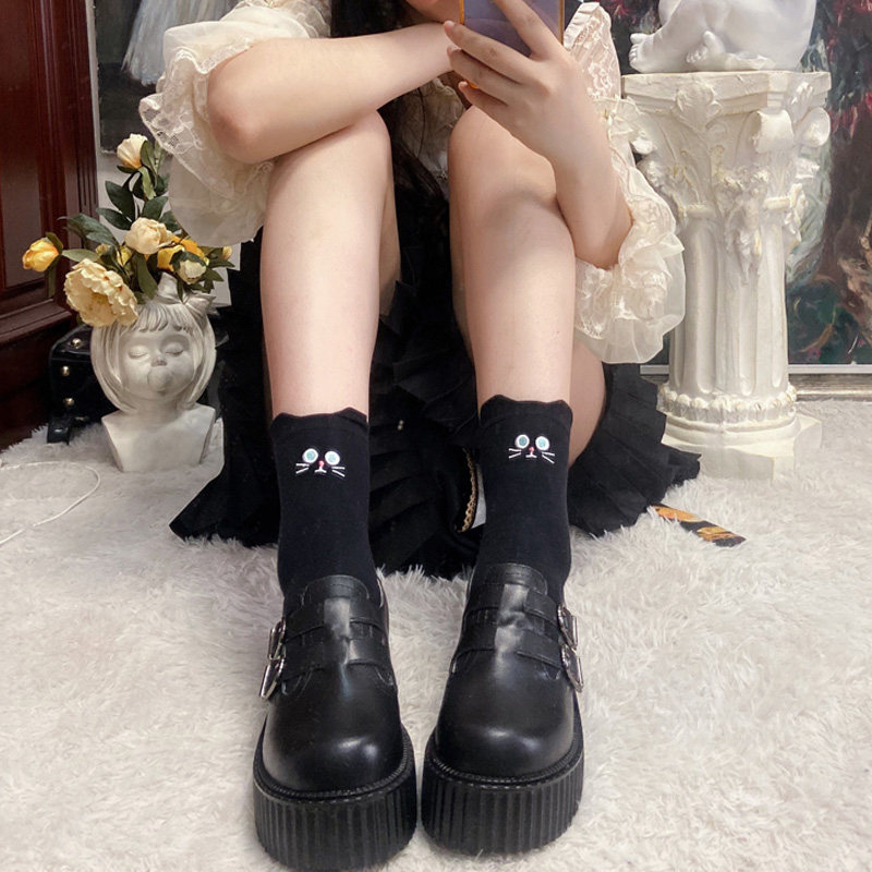 时光里的店原宿松糕鞋森系圆头复古娃娃鞋厚底小皮鞋Lolita单鞋子 - 图0