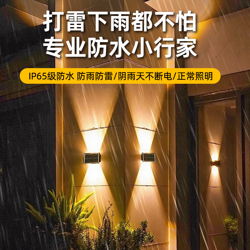 太阳能户外壁灯庭院花园阳台家用氛围2025新款射灯室外围墙洗墙灯 - 图2