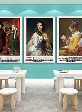 速发世界名画装饰挂画美术培训室学面墙校海报少儿画室教室布置壁