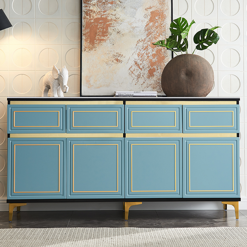 翡翠鸟轻奢餐边柜现代简约厨房置物碗柜茶水柜备餐柜客厅靠墙边柜