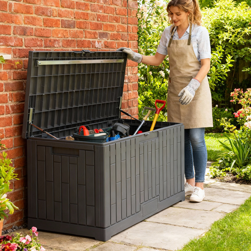 户外花园大容量园艺储物箱庭院整理玩具收纳箱防水防晒带锁工具柜,淘宝优惠券,粉丝福利购,淘宝优惠卷