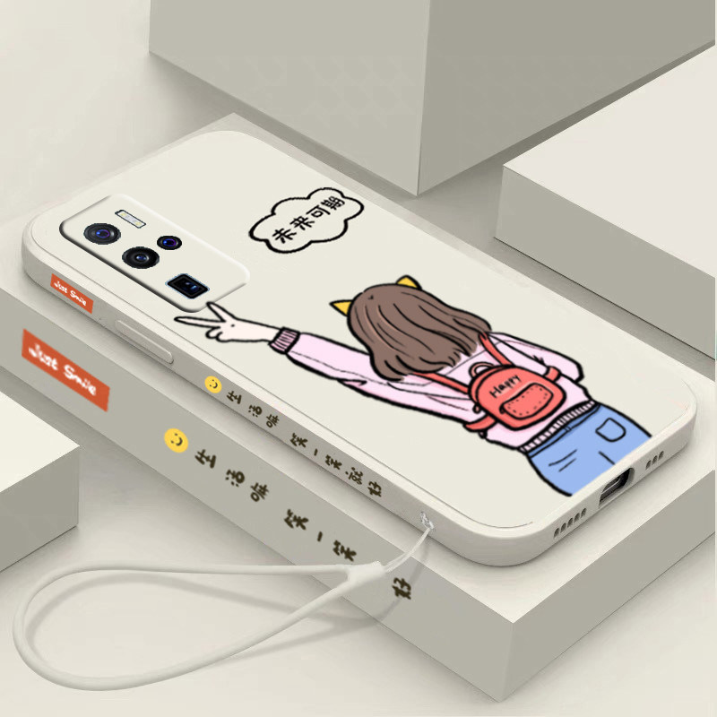 送手绳vivox50手机壳未来可期x50pro女款液态硅胶软壳x50pro+挂绳全包镜头磨砂保护套创意防摔新款网红个性,淘宝优惠券,粉丝福利购,淘宝优惠卷