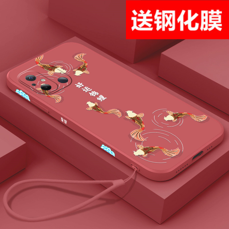 送钢化膜适用红米12c手机壳好运锦鲤小米Redmi12c中国风22120RN86C软壳5g潮老人用防丢硅胶男女高级感全包套