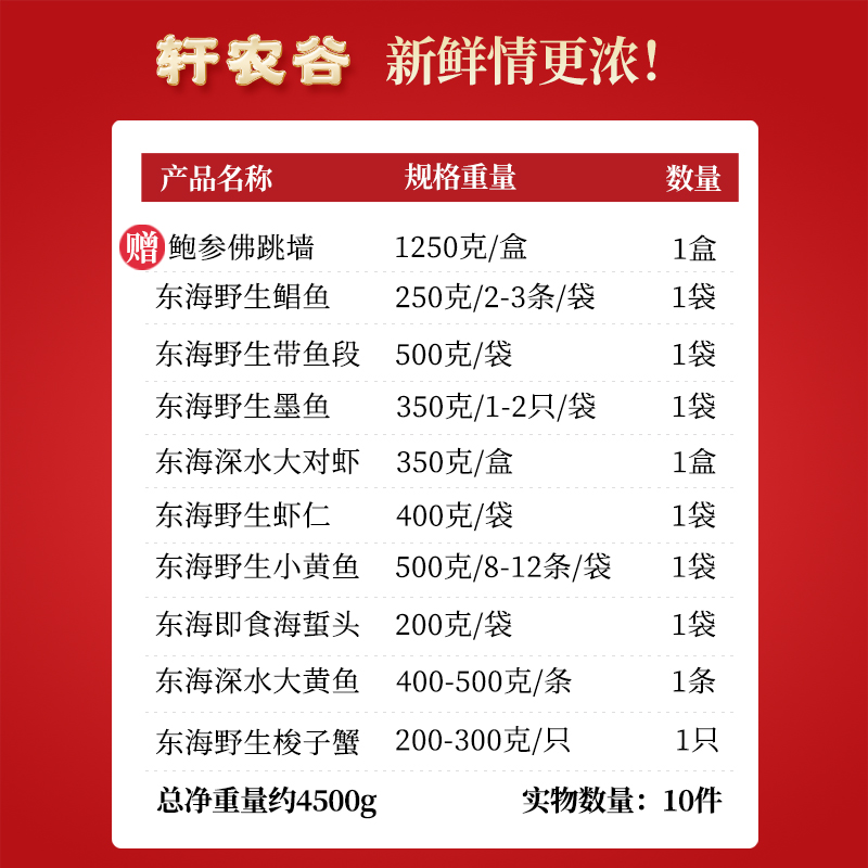 海鲜礼盒大礼包鲜活冷冻水产舟山海鲜年货鲍鱼佛跳墙送礼过年夜饭