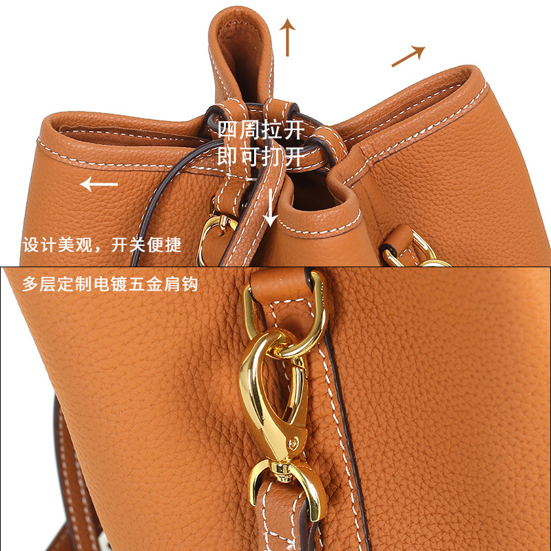 真皮2020新款潮秋冬大容量水桶包 kstyle女士包袋