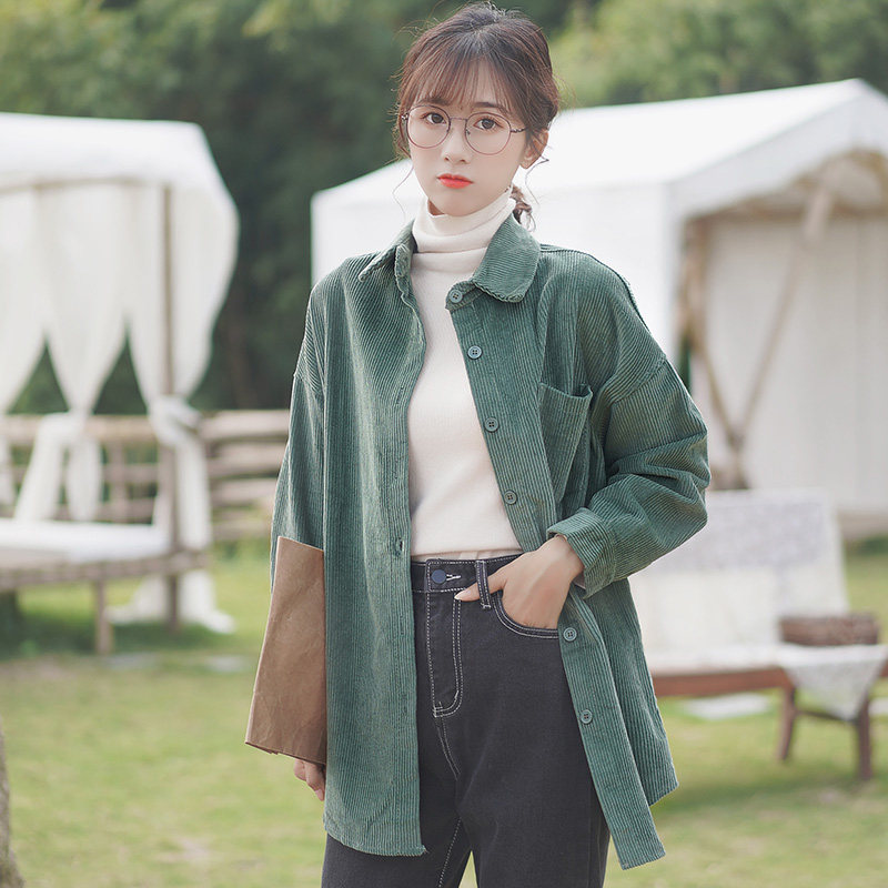 复古港味加厚中长款灯芯绒2020衬衫 叙夏衬衫