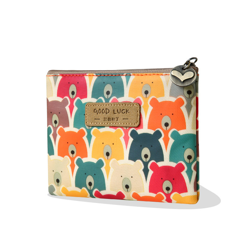 三色补丁小清新女迷你可爱零钱包 三色补丁钱包