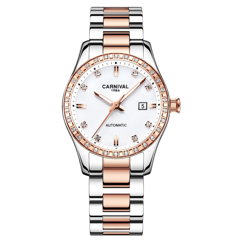 正品瑞士嘉年华女士防水时尚机械表 嘉年华世捷尔国产腕表