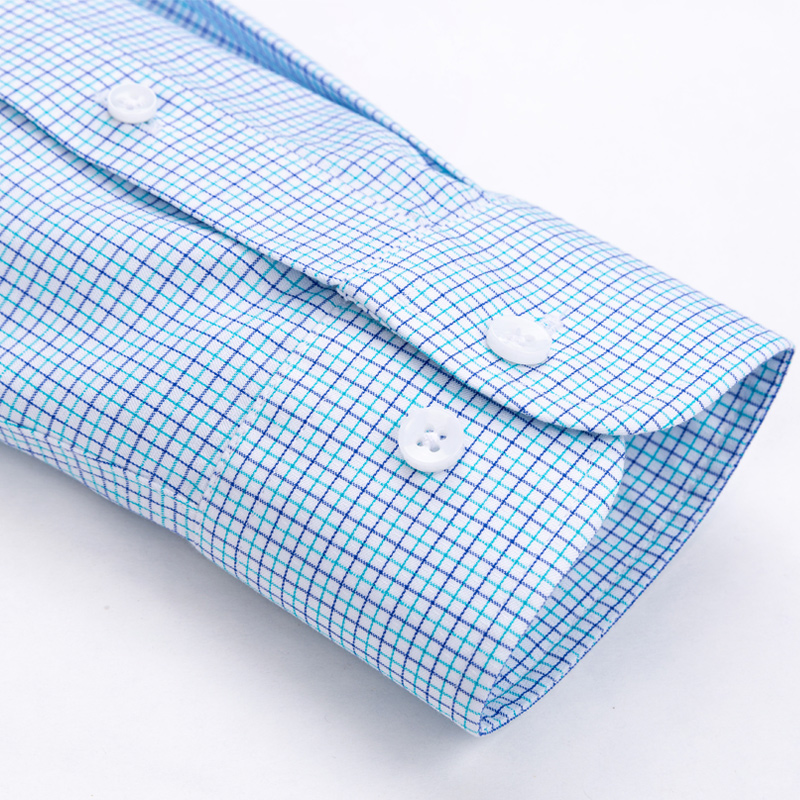 罗蒙全棉免烫抗皱长袖男士格子衬衫 戈雷斯顿服饰衬衫